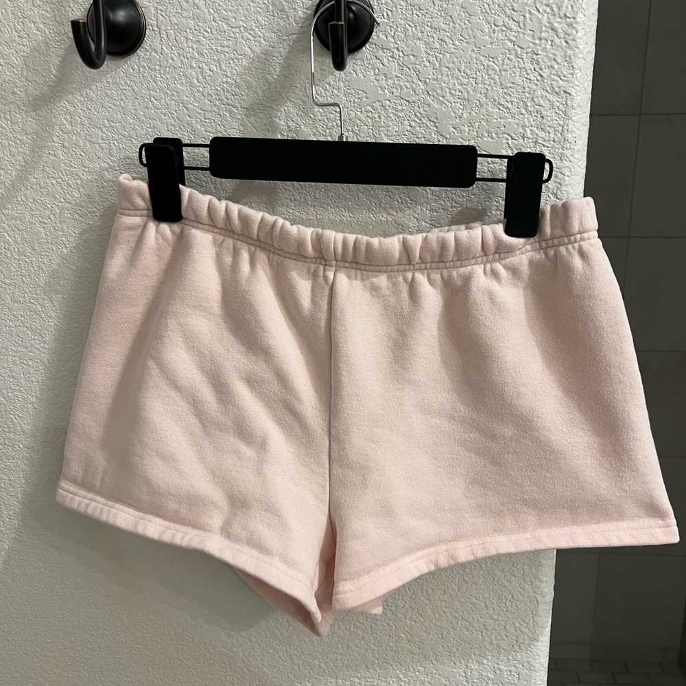 Aritzia TNA Cozyfleece Pink Sweatshorts
